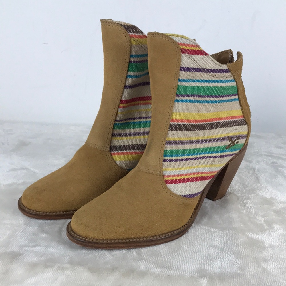 Colorful Striped Ankle Boots